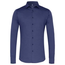 Heren Desoto Overhemden^Kobalt Lange Mouw Overhemden