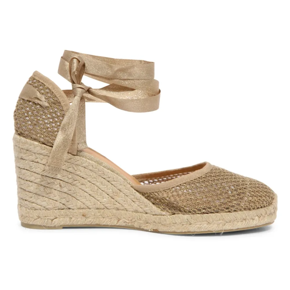 DAMES Castañer Koraal Wedge Espadrilles Lurex Schoenen