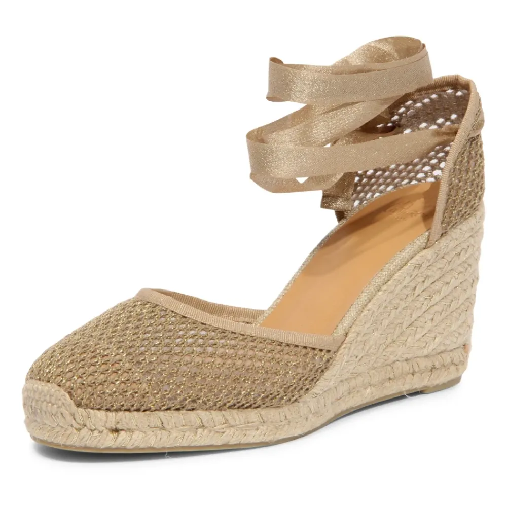 DAMES Castañer Koraal Wedge Espadrilles Lurex Schoenen