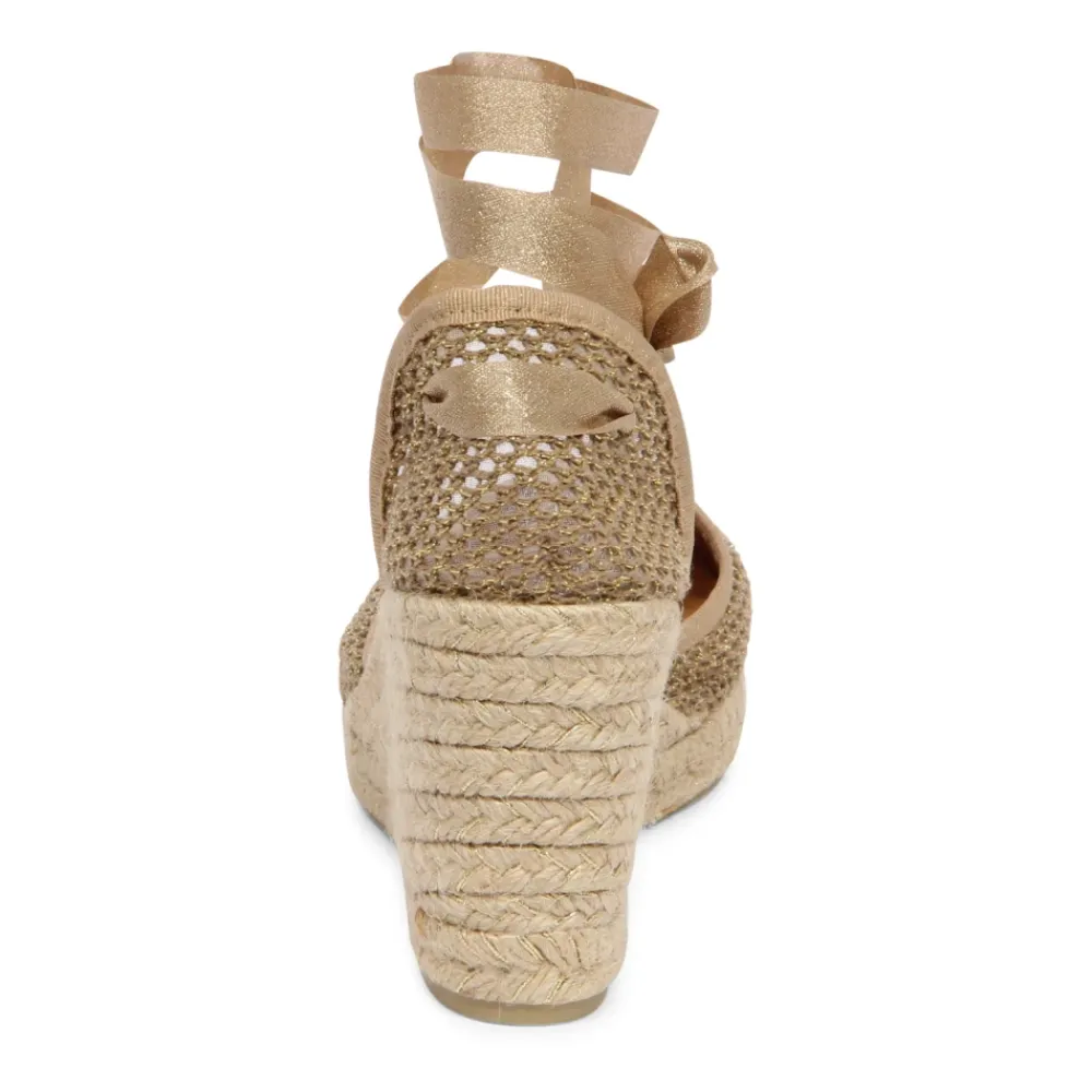 DAMES Castañer Koraal Wedge Espadrilles Lurex Schoenen