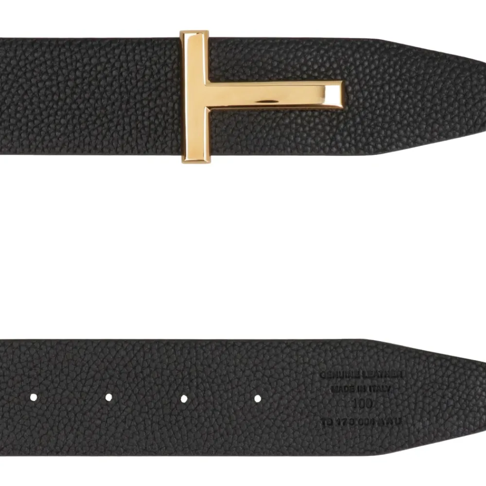 Heren Tom Ford Korrelig Leren Omkeerbare Riem met Goudkleurige Gesp