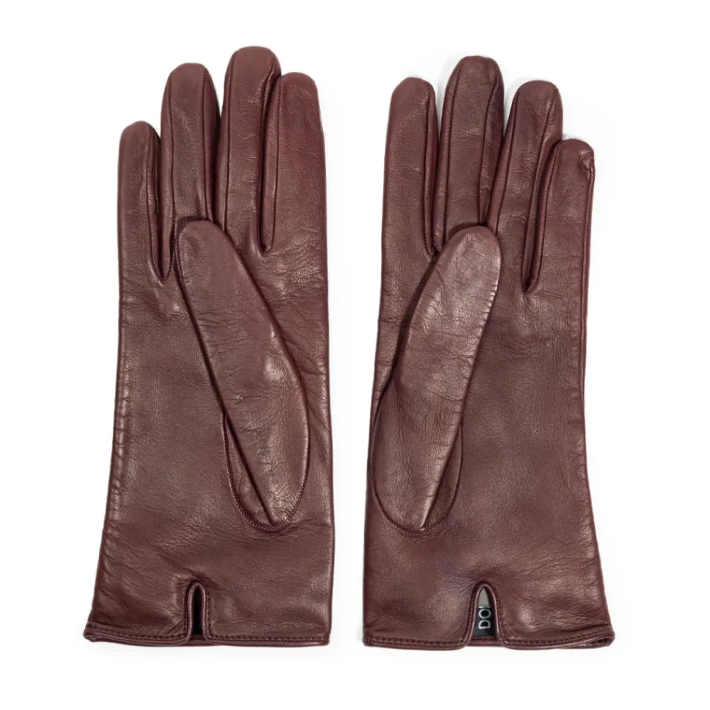 DAMES Dolce & Gabbana Handschoenen^Korte bordeauxrode leren handschoenen