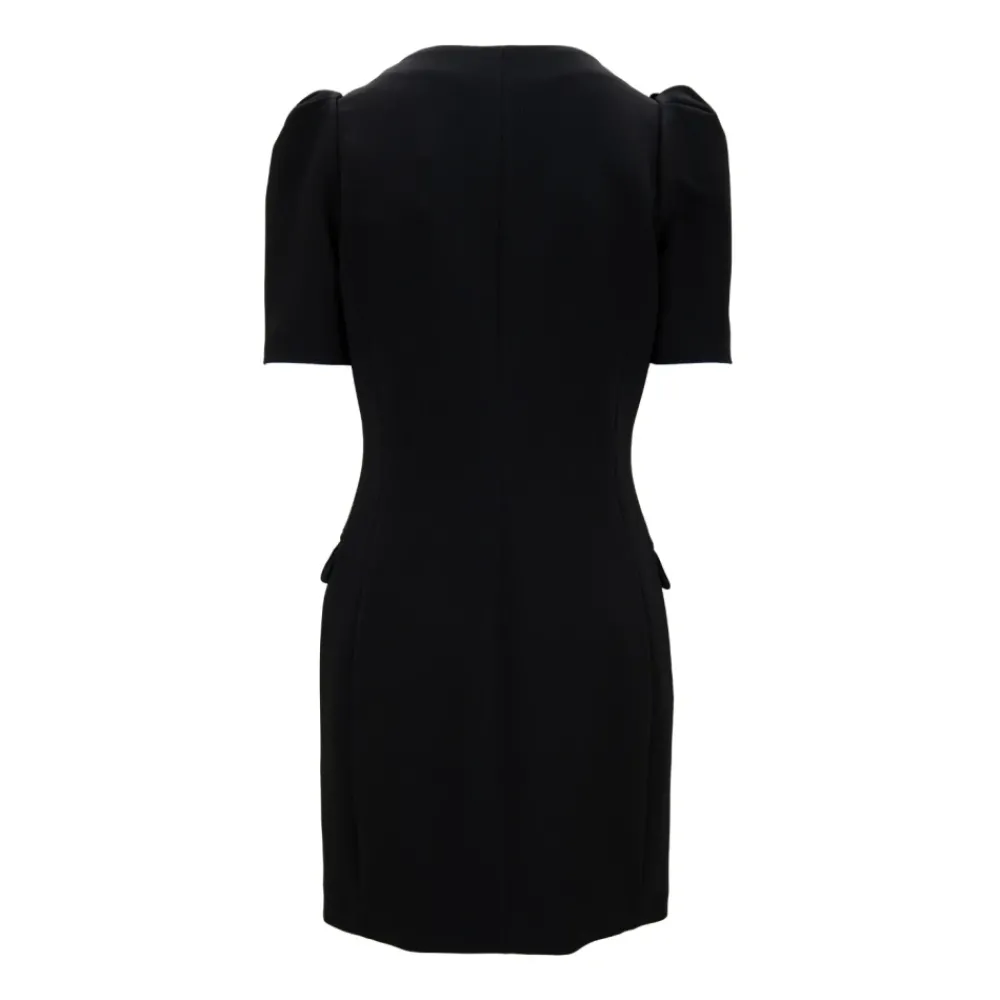 DAMES Elisabetta Franchi Korte jurk met pofmouwen en gouden knopen