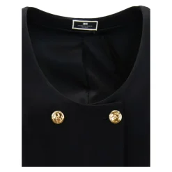 DAMES Elisabetta Franchi Korte jurk met pofmouwen en gouden knopen