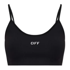 Off White Sportshirts^Korte Top met Col en Bandjes