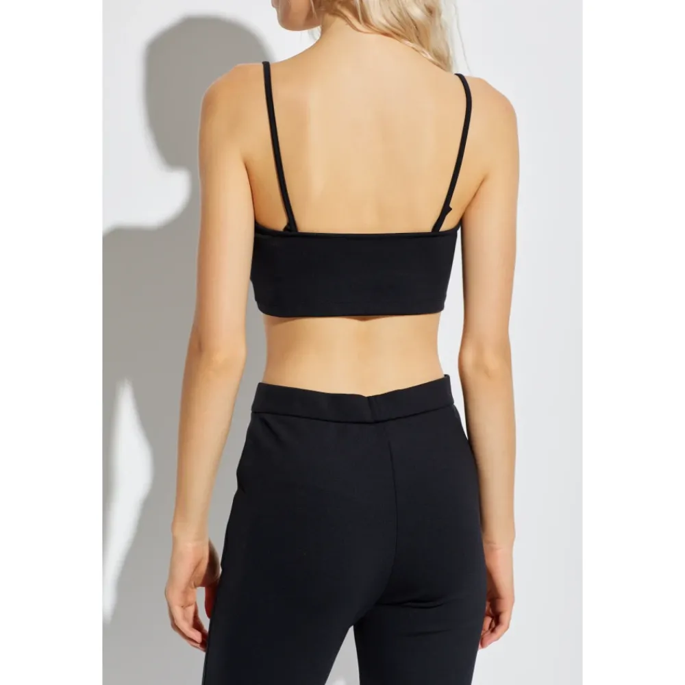 Off White Sportshirts^Korte Top met Col en Bandjes