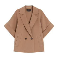 DAMES Weekend Max Mara Korte wollen jas met reverskraag