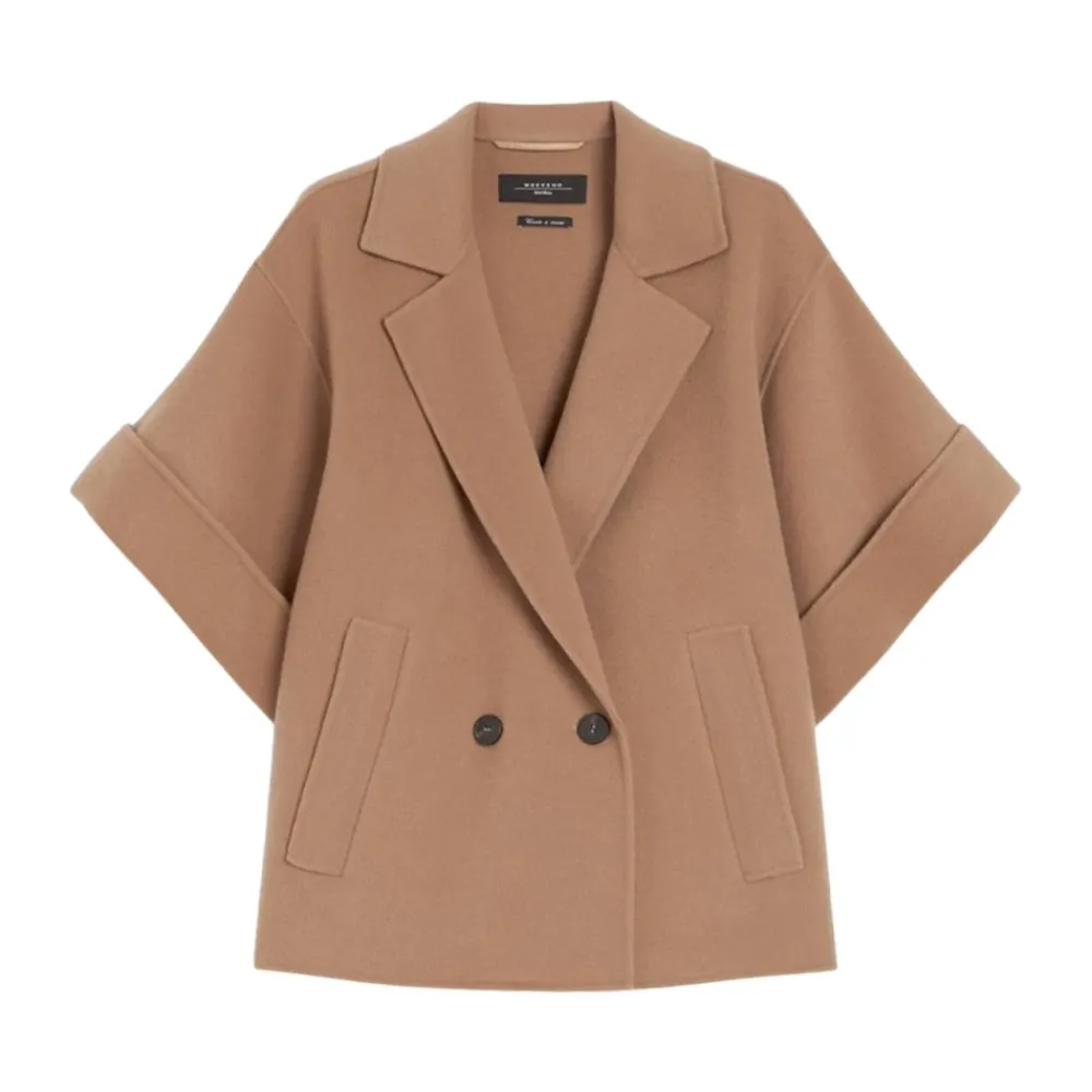 DAMES Weekend Max Mara Korte wollen jas met reverskraag