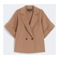 DAMES Weekend Max Mara Korte wollen jas met reverskraag