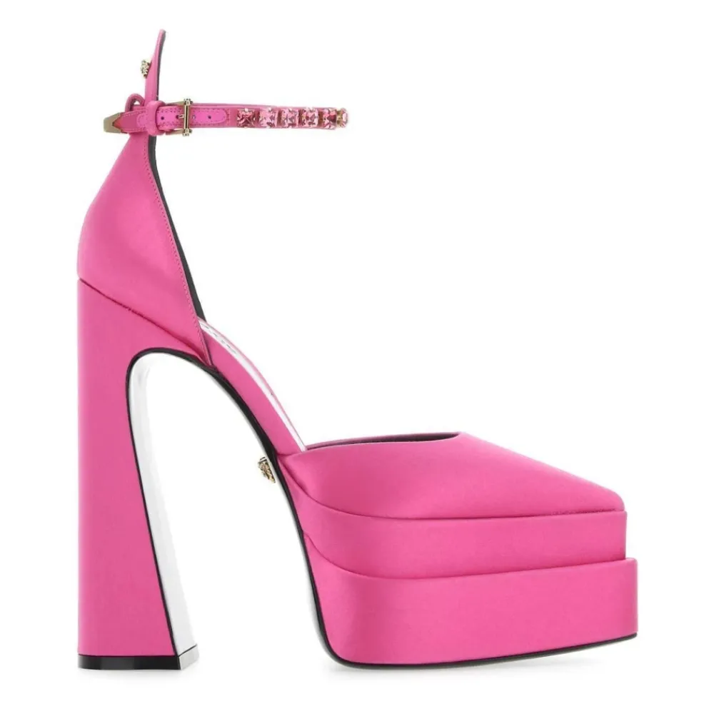 DAMES Versace Pumps^Kristal Applicatie Zijden Satijnen Pumps