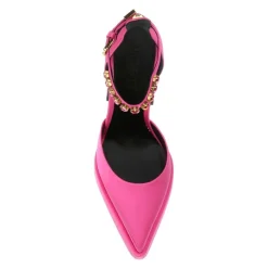DAMES Versace Pumps^Kristal Applicatie Zijden Satijnen Pumps