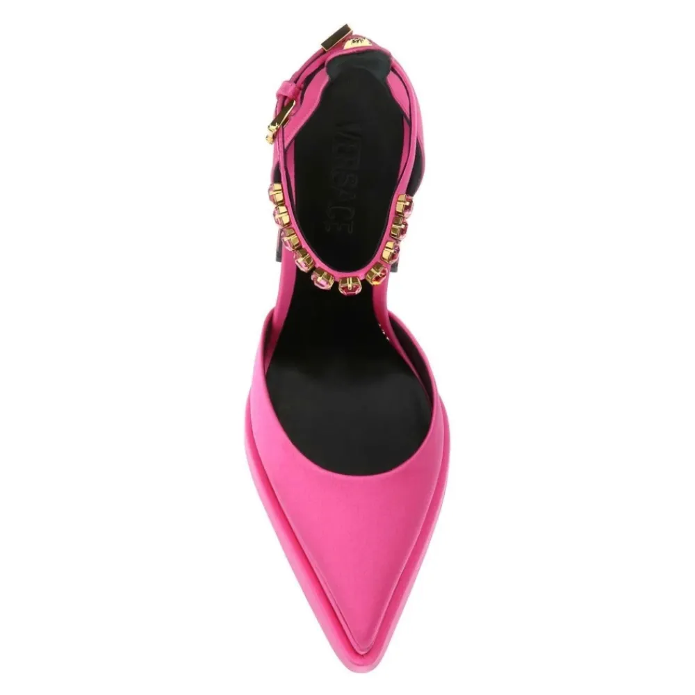 DAMES Versace Pumps^Kristal Applicatie Zijden Satijnen Pumps
