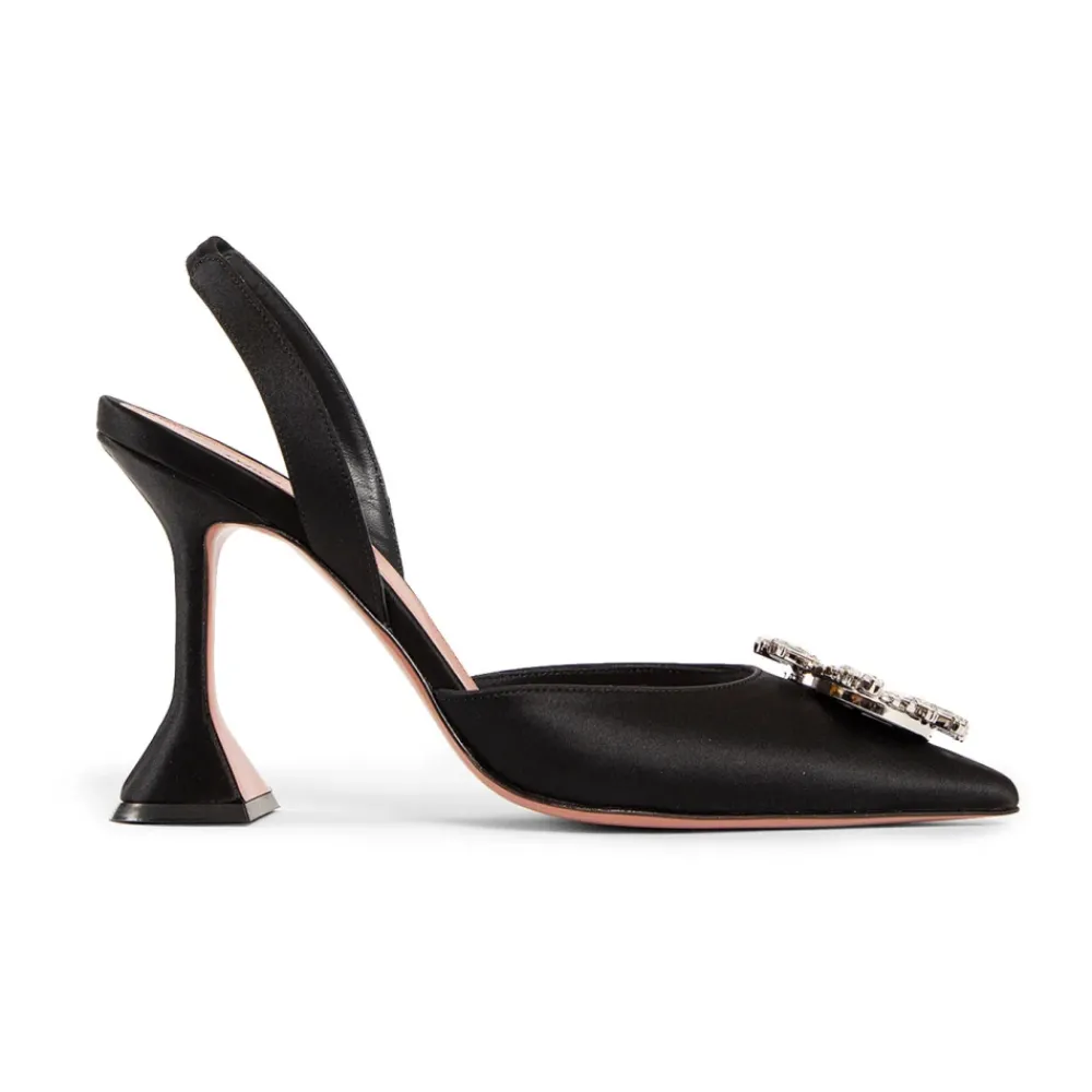 DAMES Amina Muaddi Kristal Broche Slingback Sandalen