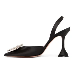 DAMES Amina Muaddi Kristal Broche Slingback Sandalen