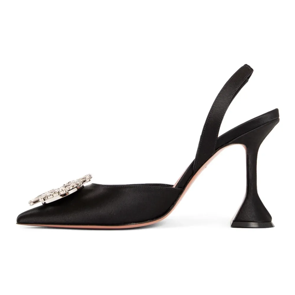 DAMES Amina Muaddi Kristal Broche Slingback Sandalen