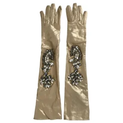 DAMES Dolce & Gabbana Handschoenen^Kristalversierde Satijnen Handschoenen
