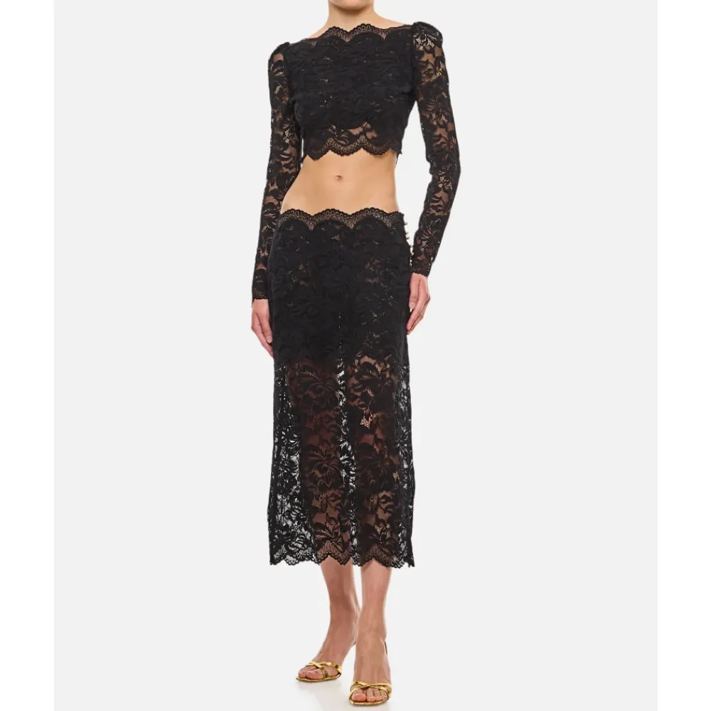 DAMES Rabanne Rokken^Lace Midi Skirt