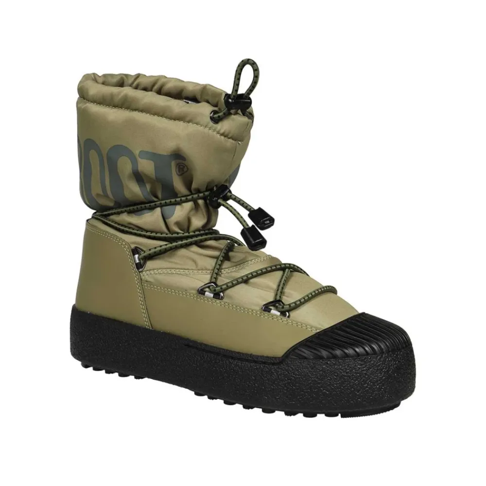 Heren Moon Boot Lace-up Enkellaarsjes met PVC Inzetstukken