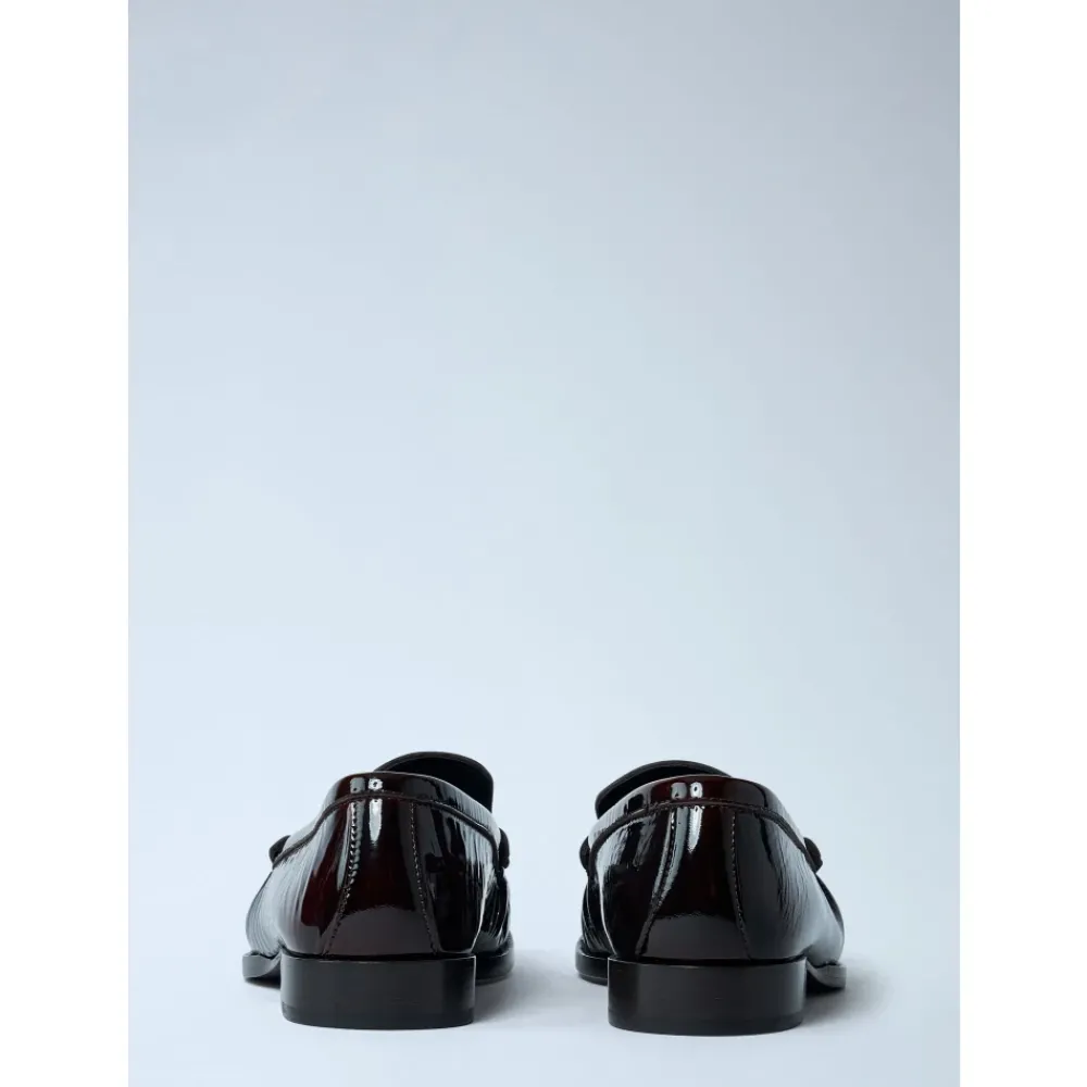 DAMES Dries Van Noten Lakleren Loafers Amandel Teen