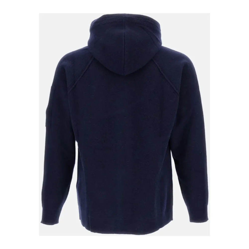 Heren C.P. Company Lambswool GRS Hooded Full Zip Sweater