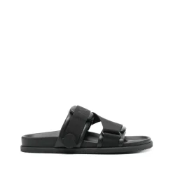 DAMES Moncler Slippers^Lamsleren Sliders met Rubberen Zool