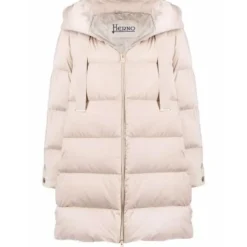 DAMES Herno Lange gewatteerde jas met capuchon