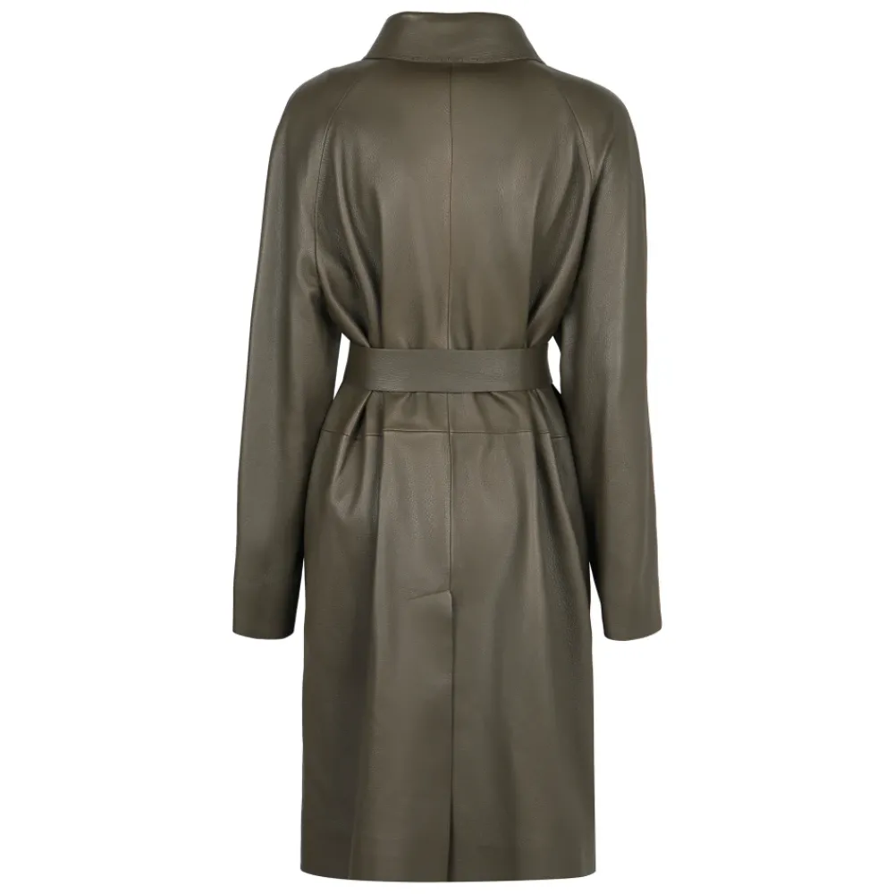 DAMES Fendi Lange jas van hertenleer met riem