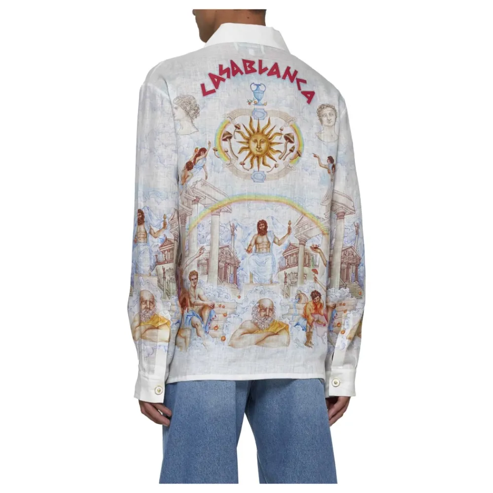 Heren Casablanca Le Temple du Savoir Linnen Overhemd