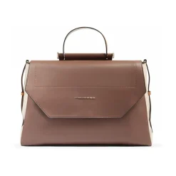 DAMES Piquadro Leather laptop women's satchel bag with RFID and shock-absorbing protection