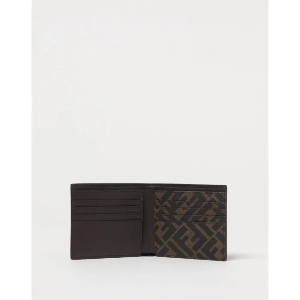 Heren Fendi Leather Wallet FF Logo