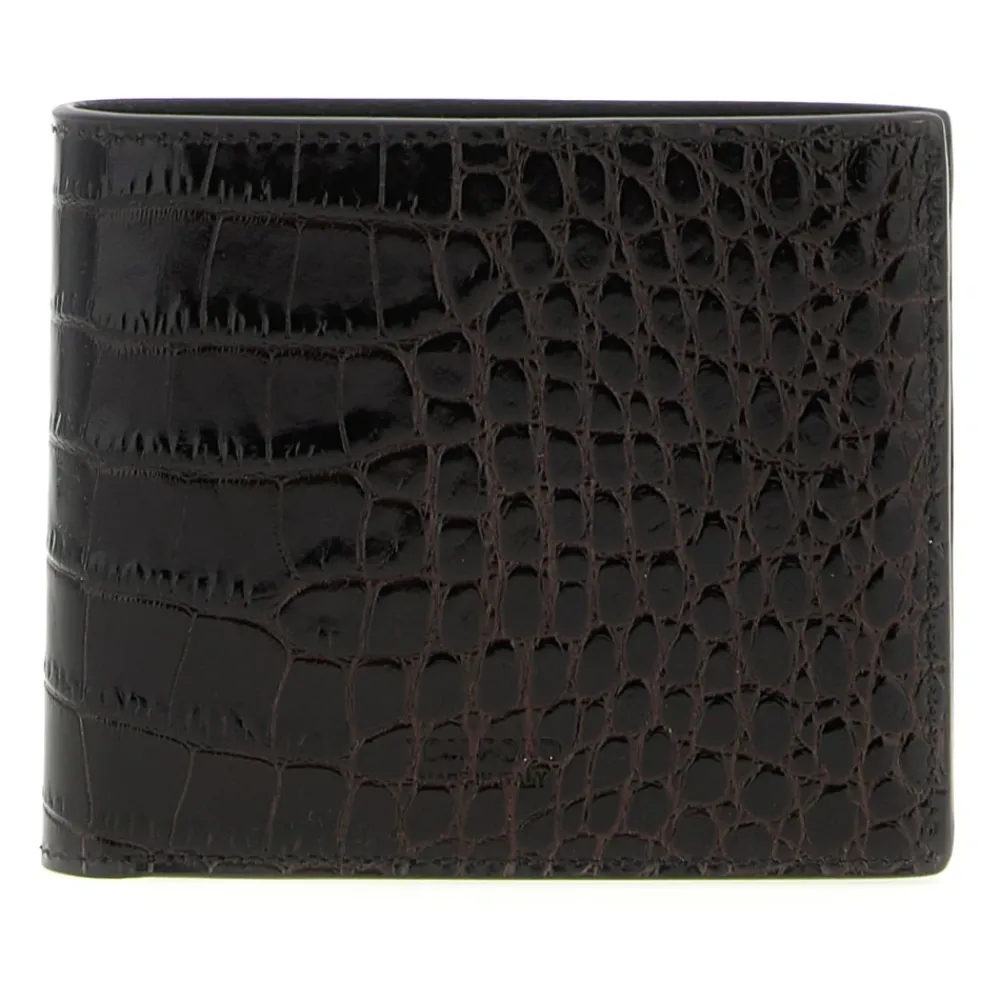 Heren Tom Ford Lederen portemonnee met krokodillenprint