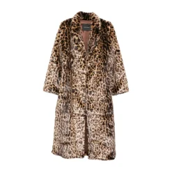 DAMES THELAURENT Leopa Faux Fur Coat