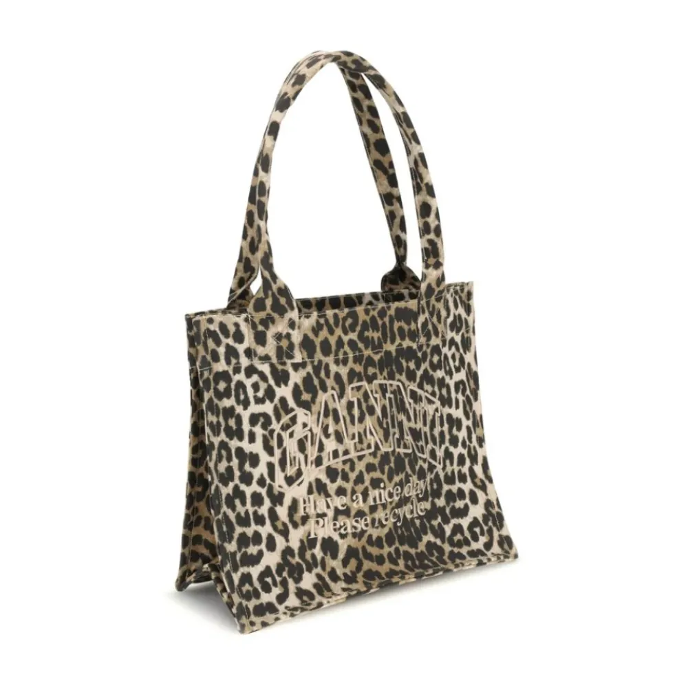 DAMES Ganni Shoppers^Leopard Print Tote Bag