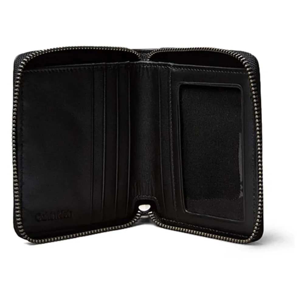 Heren Calvin Klein Leren Bifold Portemonnee met Rits