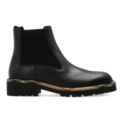 DAMES Burberry Chelseaboots^Leren Chelsea laarzen