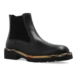 DAMES Burberry Chelseaboots^Leren Chelsea laarzen