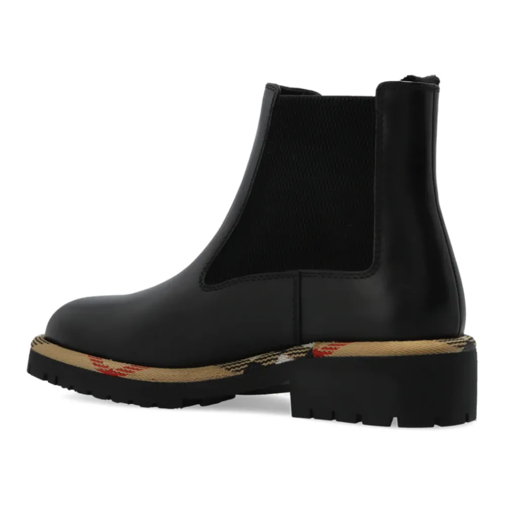 DAMES Burberry Chelseaboots^Leren Chelsea laarzen