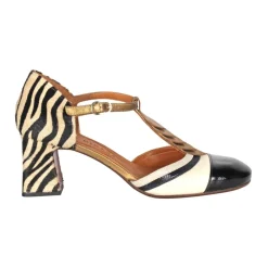 DAMES Chie Mihara Sandalen^Leren en ponyhaar pumps
