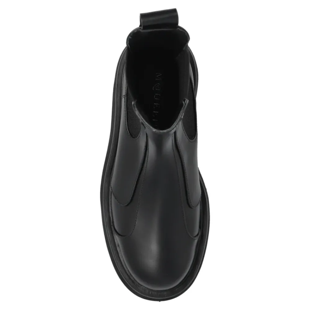 DAMES Alexander McQueen Chelseaboots^Leren enkellaarzen