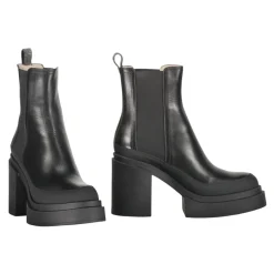 DAMES Fabiana Filippi Enkellaarsjes^Leren enkellaarzen met blokhak