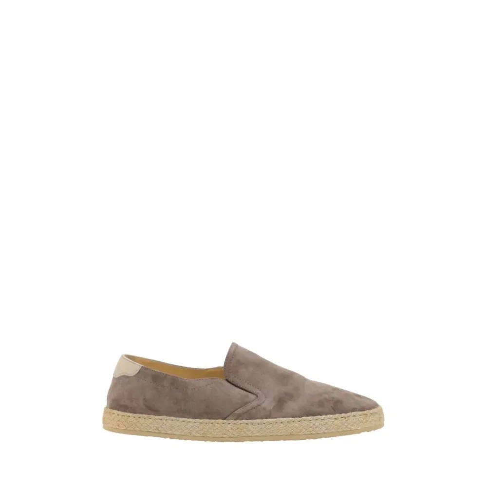 Heren Brunello Cucinelli Leren Espadrilles met Touwzool
