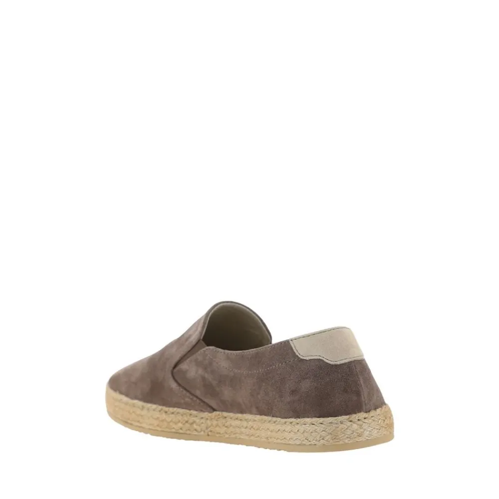 Heren Brunello Cucinelli Leren Espadrilles met Touwzool