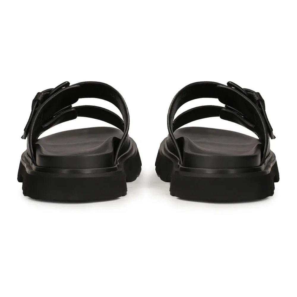 Heren Kazar Leren flip-flops op een dikke zool