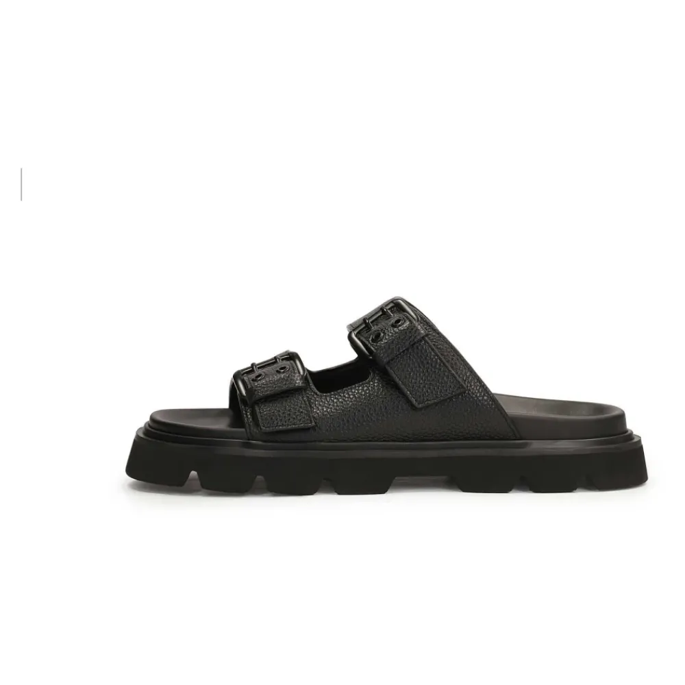 Heren Kazar Leren flip-flops op een dikke zool