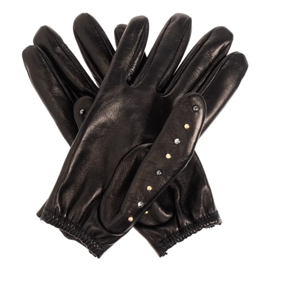 DAMES Versace Leren handschoenen met studs