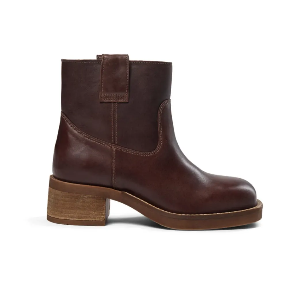 DAMES Pavement Leren laars met rubberen zool