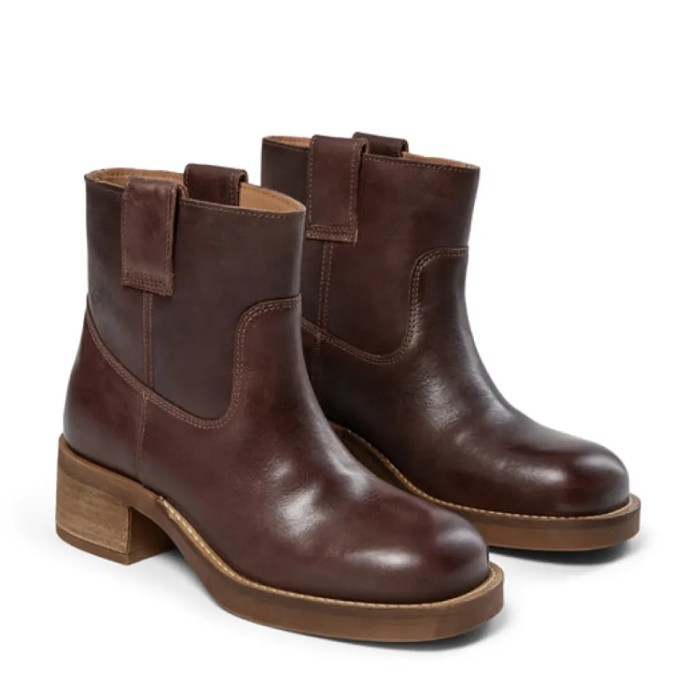 DAMES Pavement Leren laars met rubberen zool