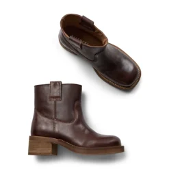 DAMES Pavement Leren laars met rubberen zool