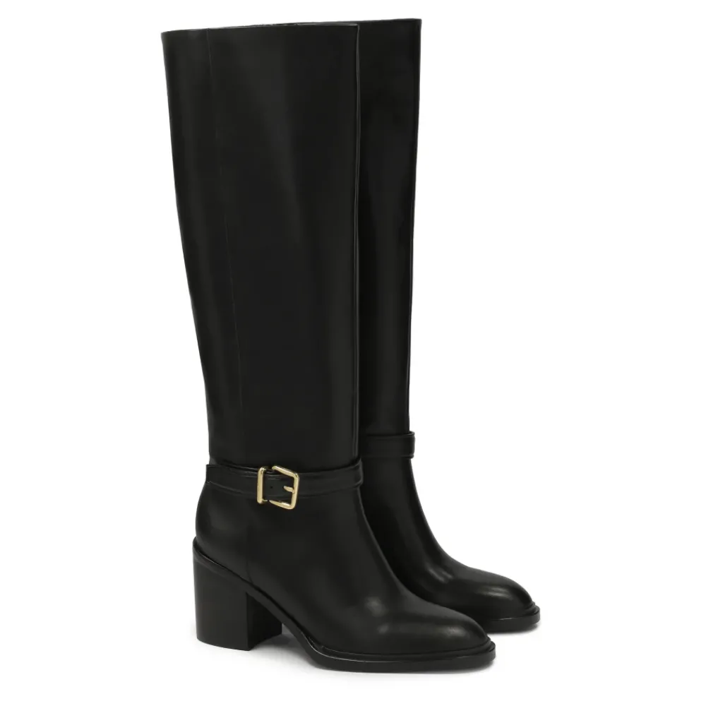 DAMES Kazar Leren laarzen met brede hakken