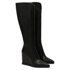 DAMES Kazar Leren laarzen op een platform met een puntige neus